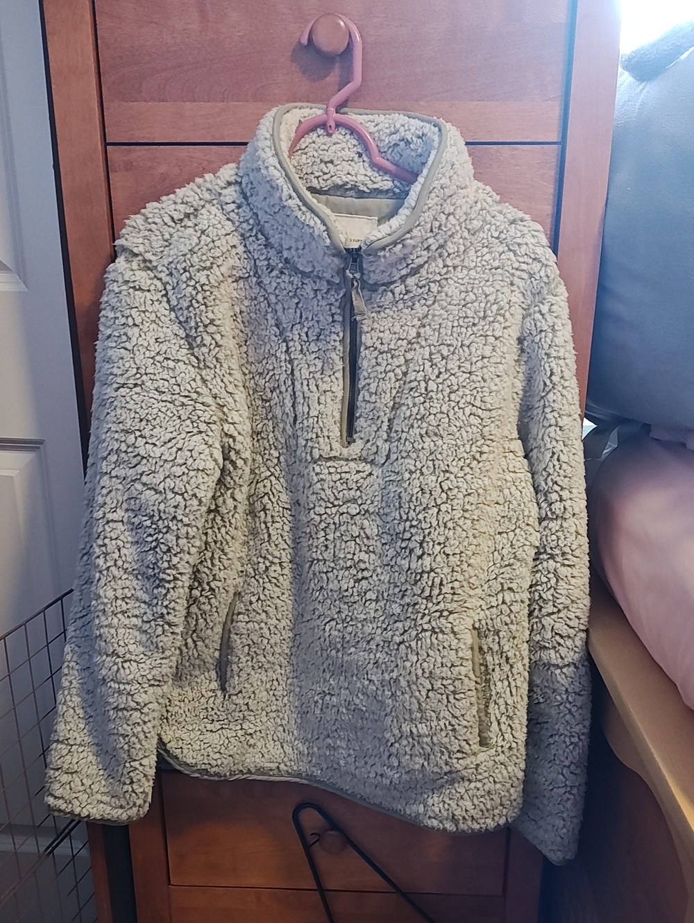 Thread & Supply Cream Sherpa Quarter-Zip Pullover
